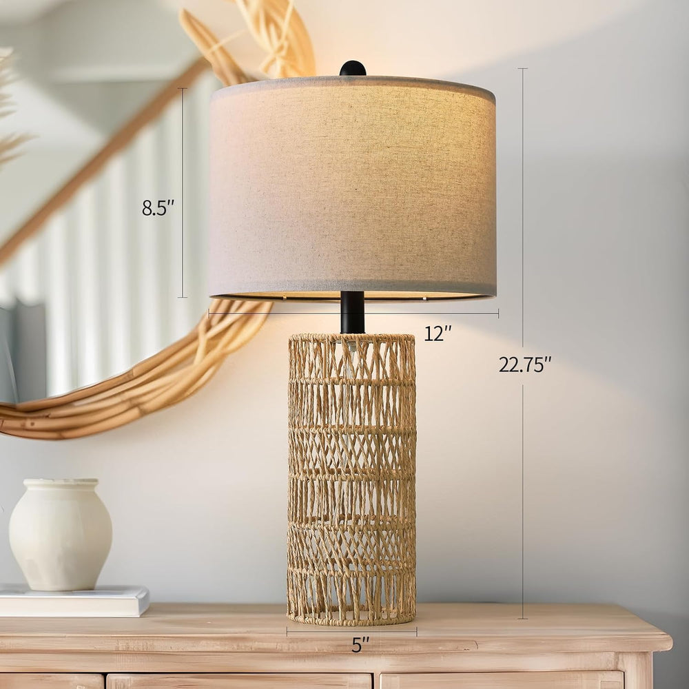 OYEARS 22.5" Boho Table Lamps Set of 2 for Living Room, Bedside Lamp for...