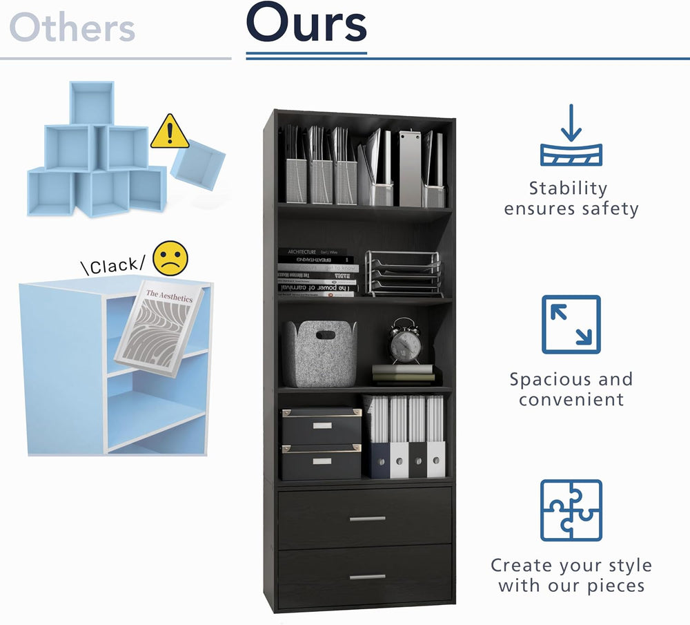 Homes: Inside + Out Apexa 3-Cube Storage Organizer Shelves, Stackable Wood Bo...