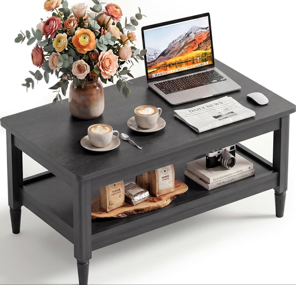 40" Farmhouse Coffee Table, Dark Oak