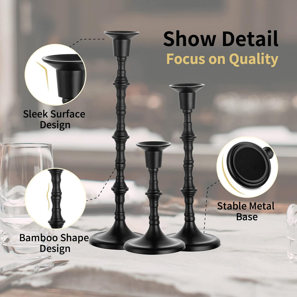 NUPTIO Black Candlestick Holders for Halloween: Unique Gothic Design