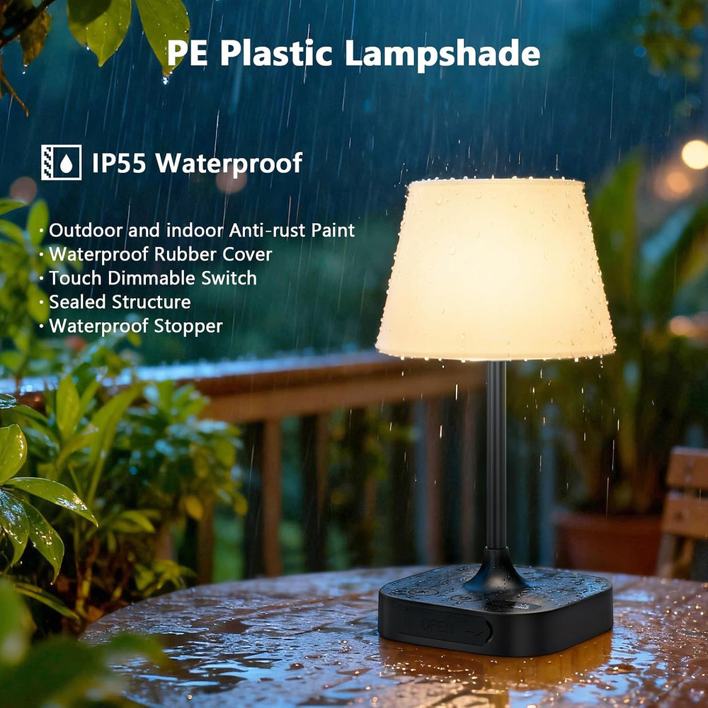 Table Lamp,Cordless Waterproof Shower Lamp and Dimmable Touch Lamp