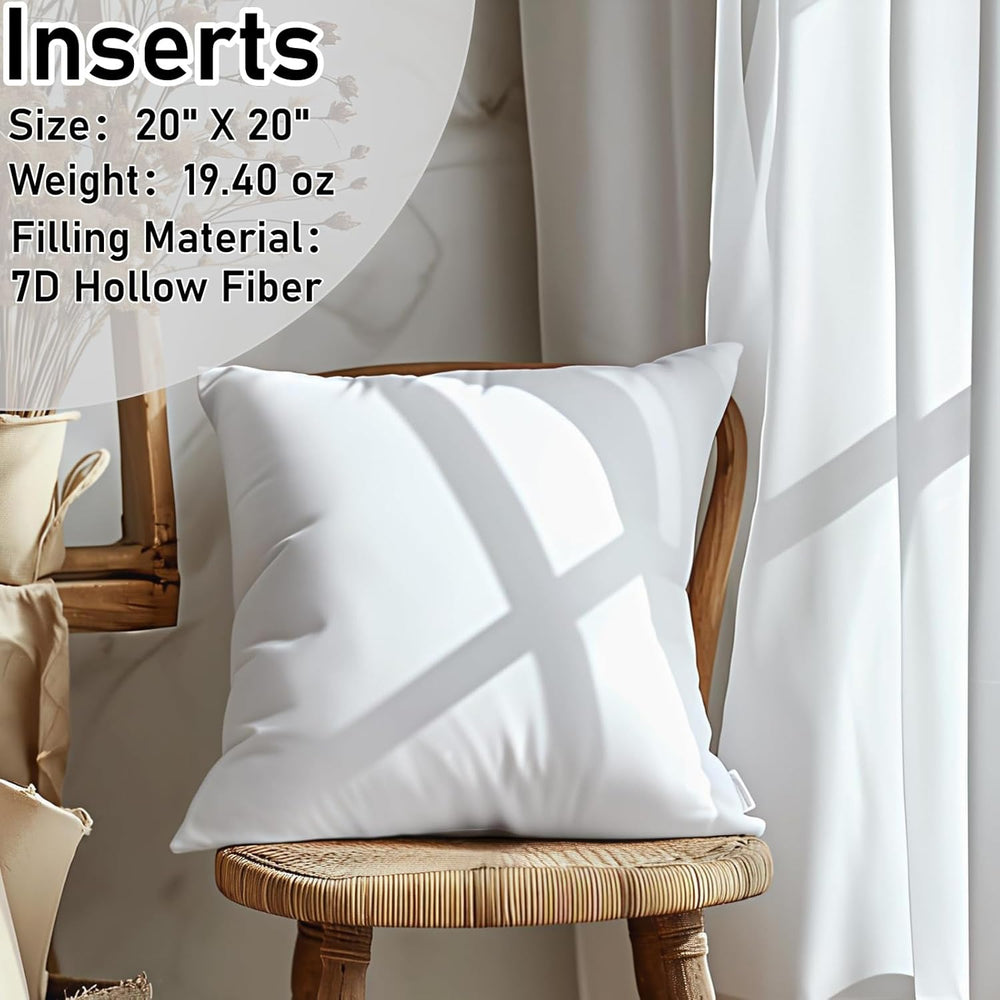 Outdoor Throw Pillows with Inserts, Waterproof Pillows for Outdoor Seating, S...