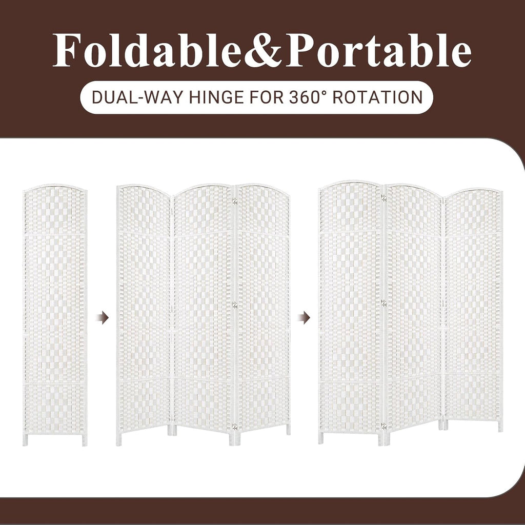 HALLYBEE Room Divider Panel,3 Panel Partition Room Dividers Screen, White