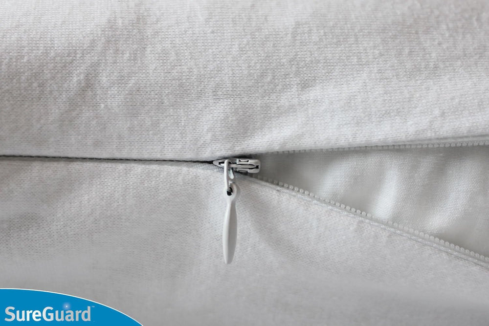 Set of 2 King Size SureGuard Pillow Protectors - 100% Waterproof, Bed Bug Pro...