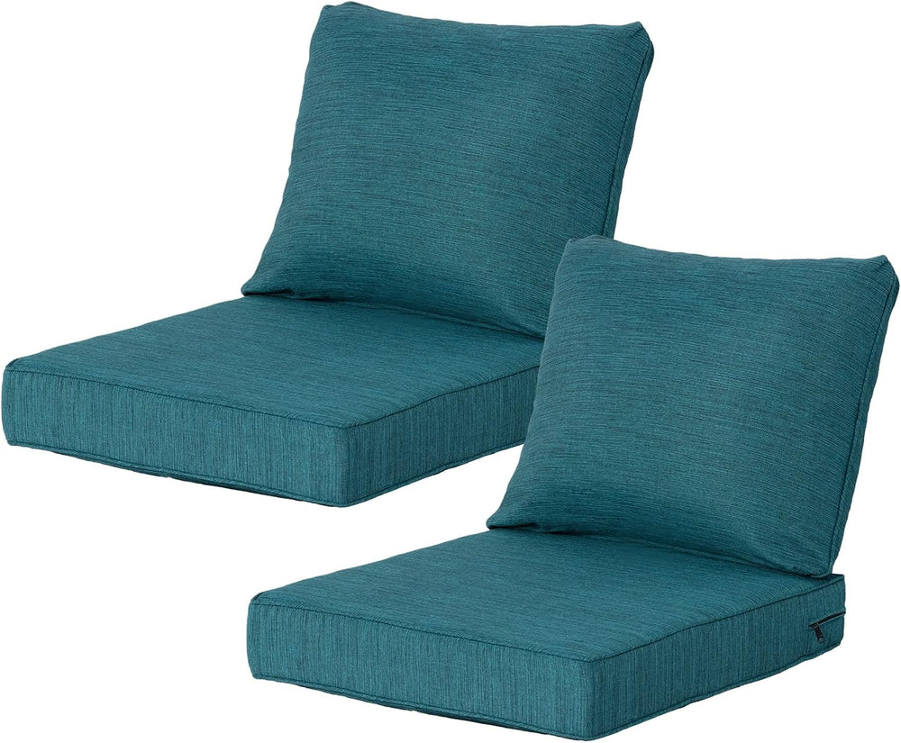 24x27.5 Inch Outdoor Deep Seat Cushions Set of 2,Thick High-Density Foam, Wat...
