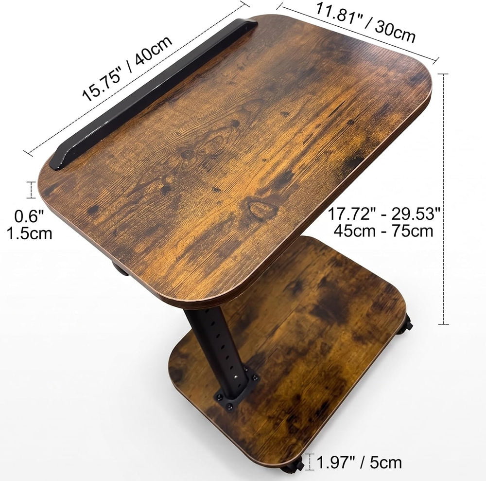 C Table End Table Adjustable Height, Rolling TV Tray Table for Small Spaces 1...