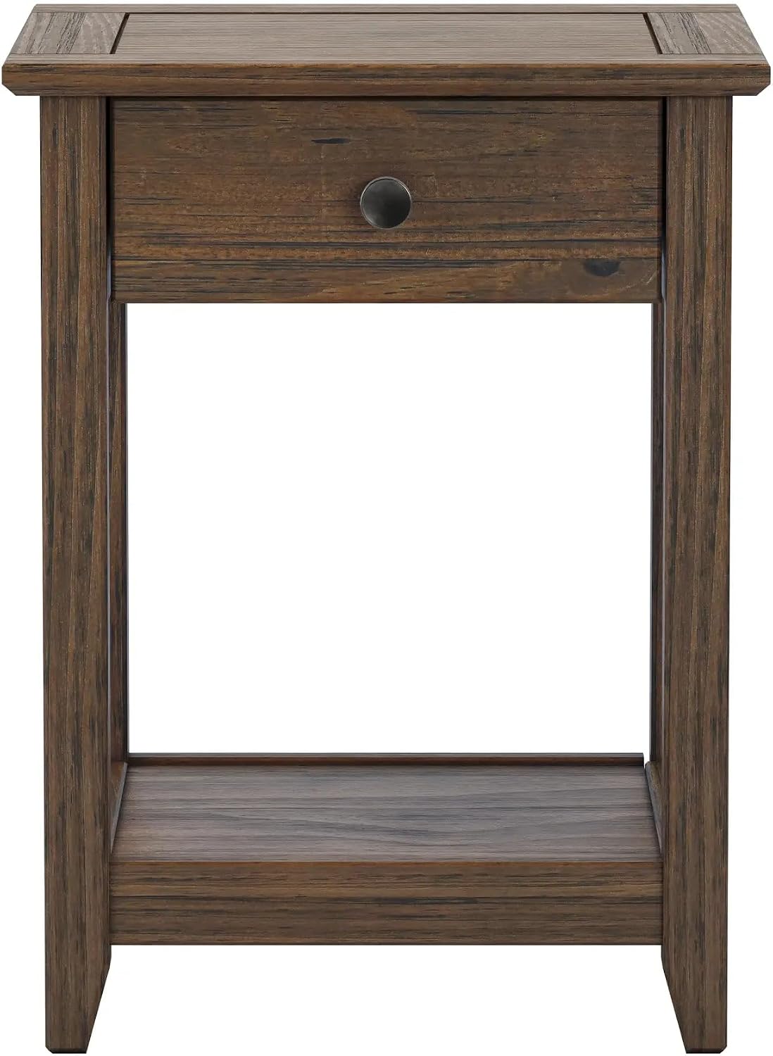 greenport end table - brushed walnut, side view