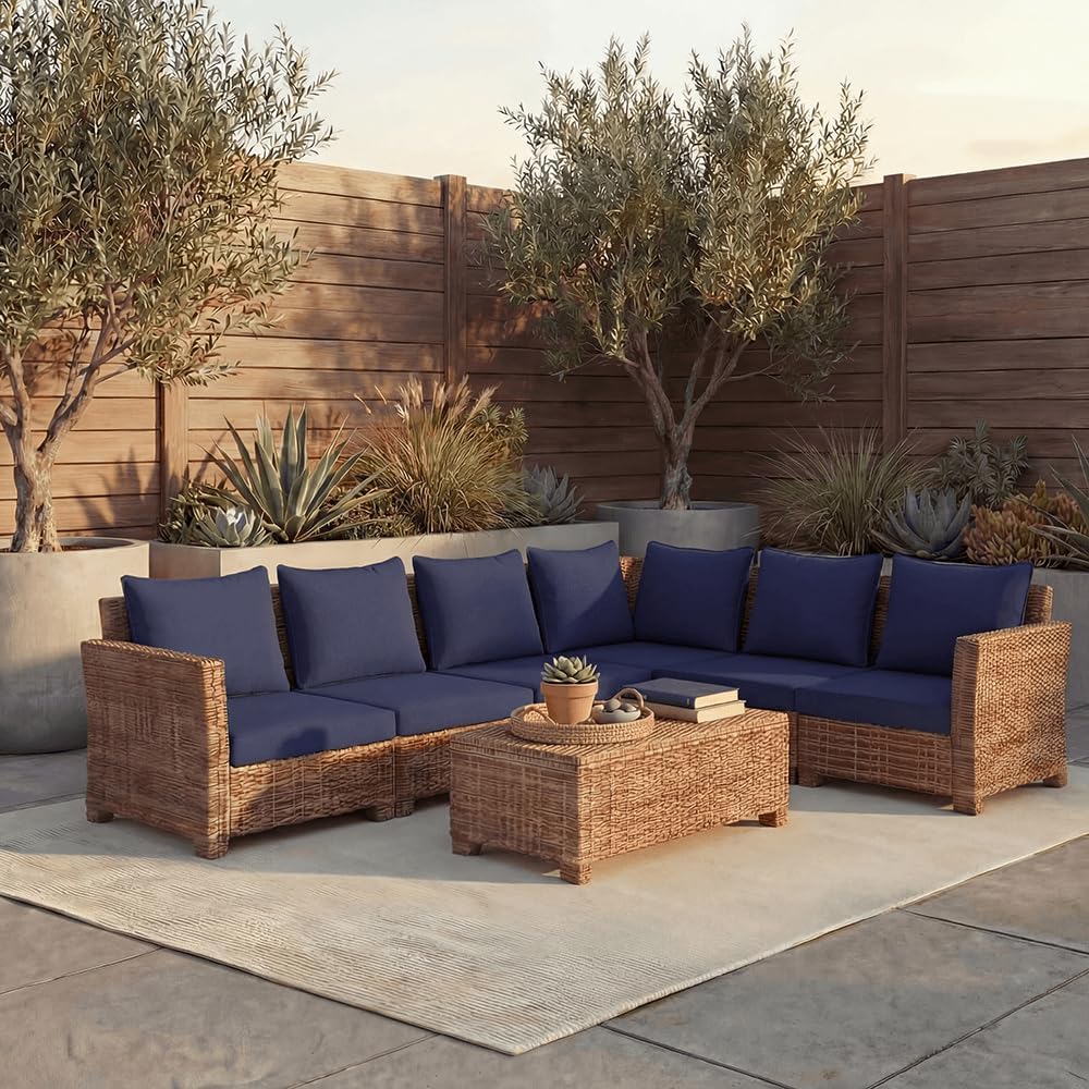 PatioGlow Outdoor Seat Cushion Set, 22" x 22" x 3.5", Set of 2...