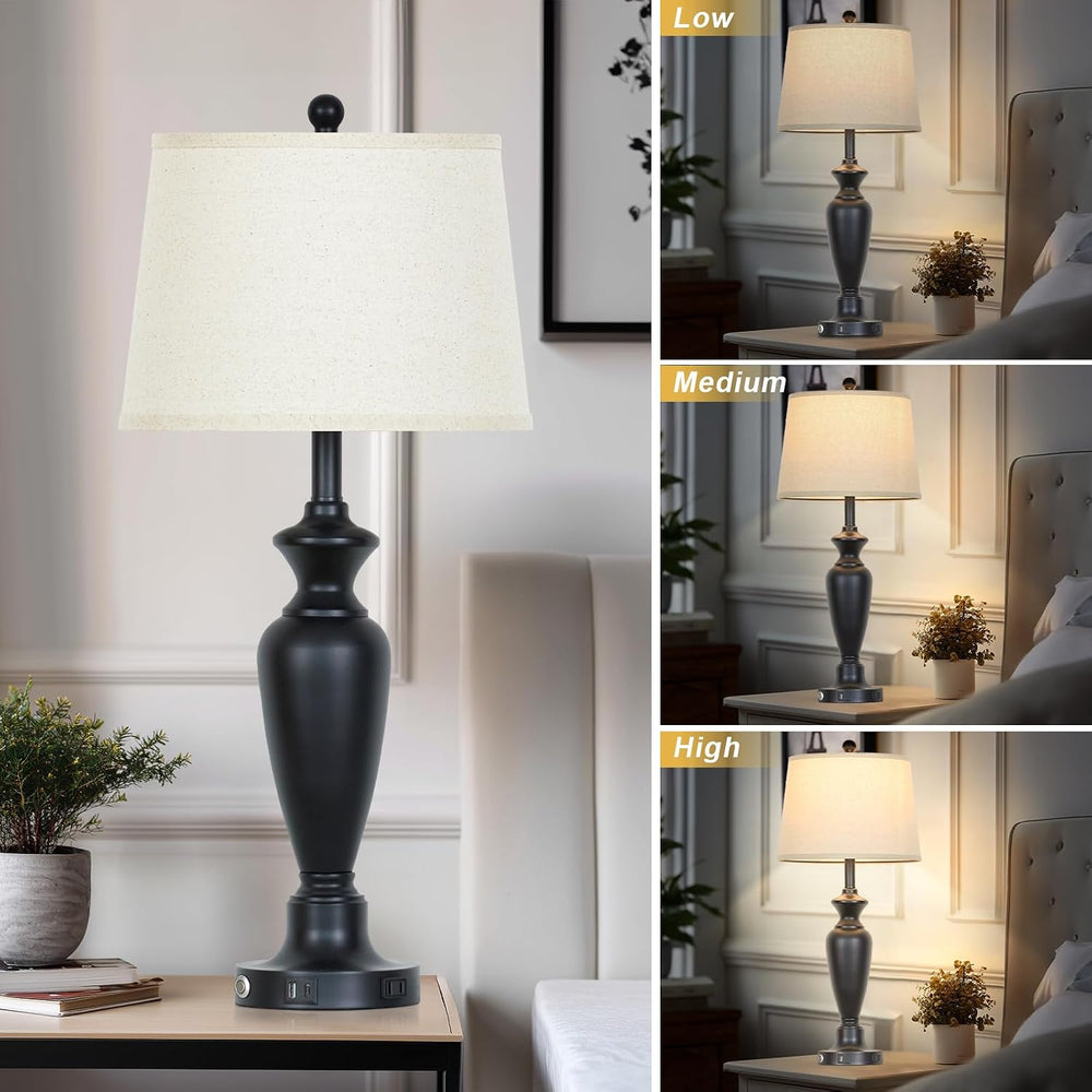 Cinyirong 30" Tall Table Lamps Set of 2, Touch Control Bedside Lamp with...