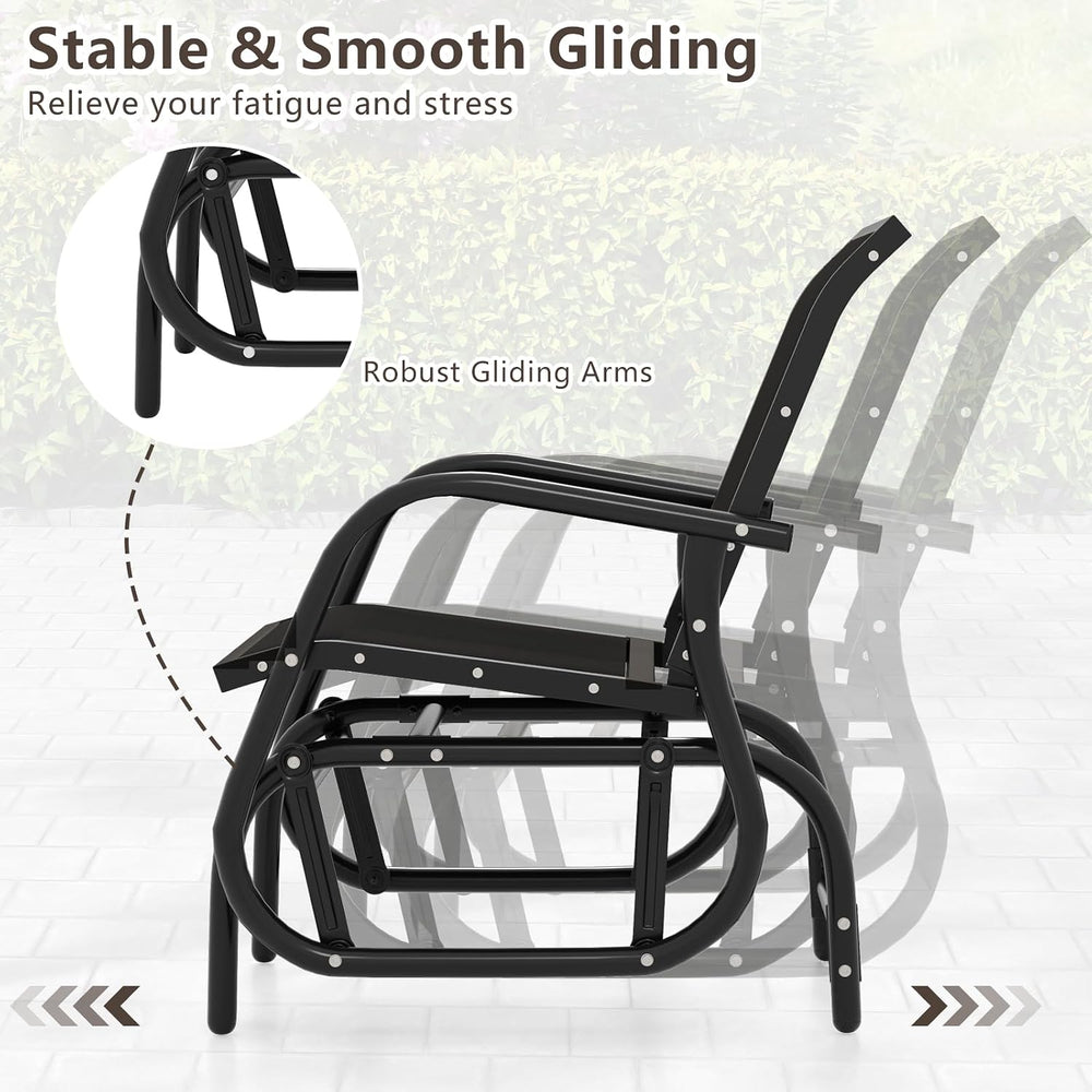 GIANTEX Outdoor Glider Chairs 2 Pack, Smooth Patio Gliding Chairs