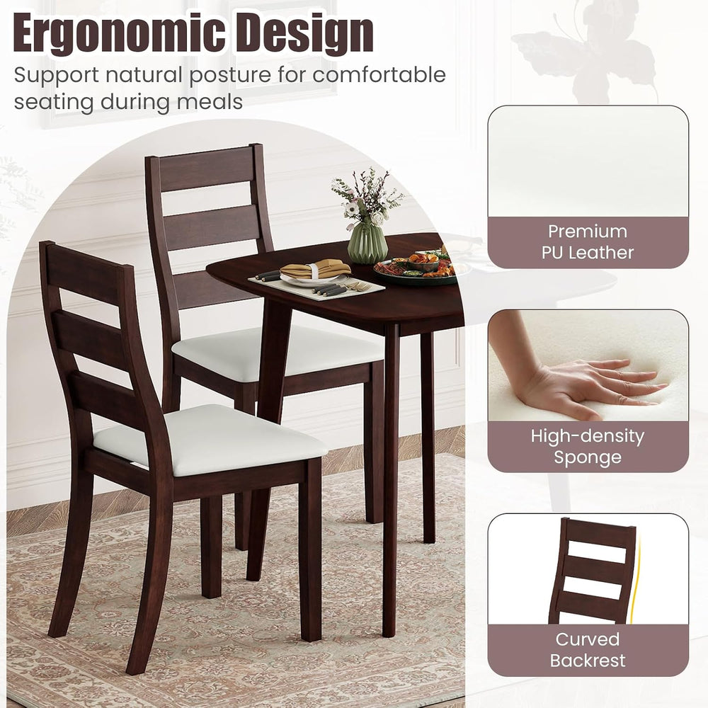 Tangkula Dining Square Table Set for 2, Kitchen Table & Chairs Set of 2