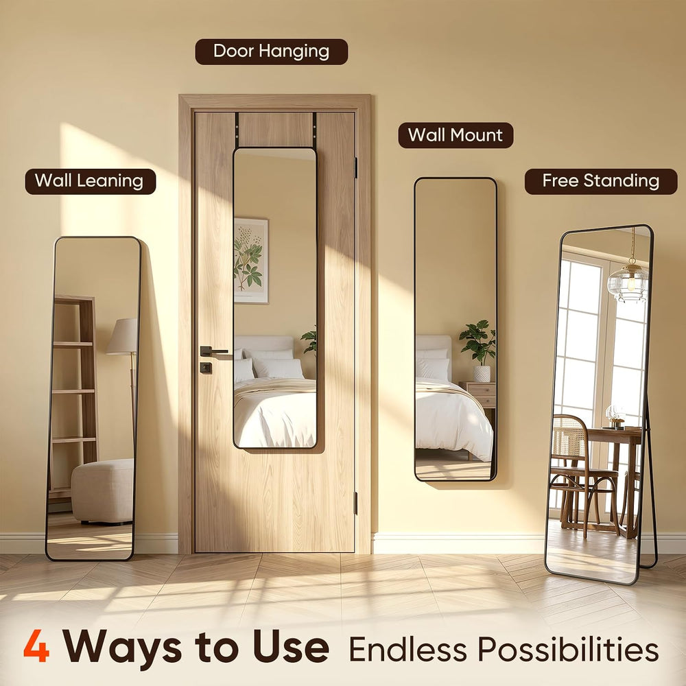 Antok 48"x14" Over the Door Mirror, Full Length Mirror with Stand, ...
