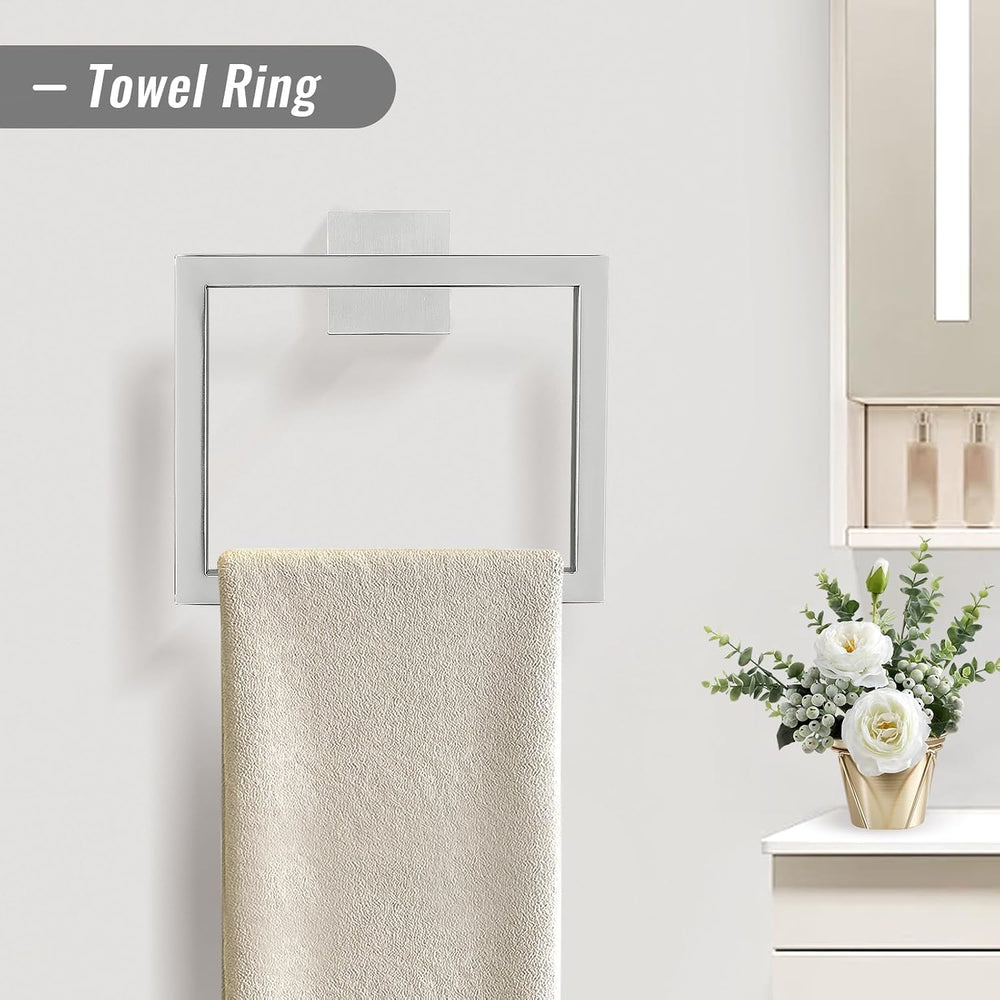 YACVCL Towel Bar Set, 5 Pieces Bathroom Hardware Set Brushed Nickel Bathroom ...