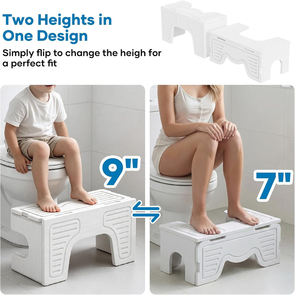 Foldable Toilet Stool,Bamboo Potty Stool Squat for Adult,Poop Stool