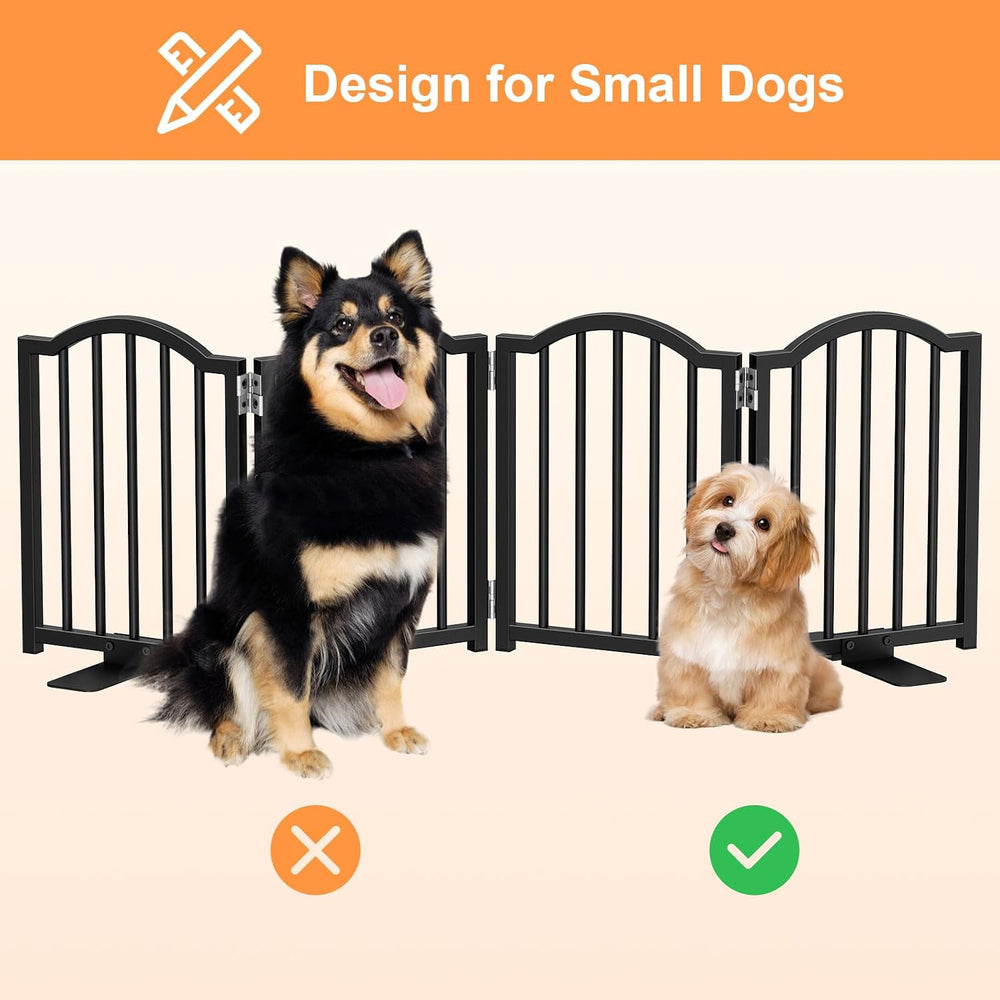 Snughome Short Dog Gate Indoor, 16" High Freestanding Small Dog Door Gat...