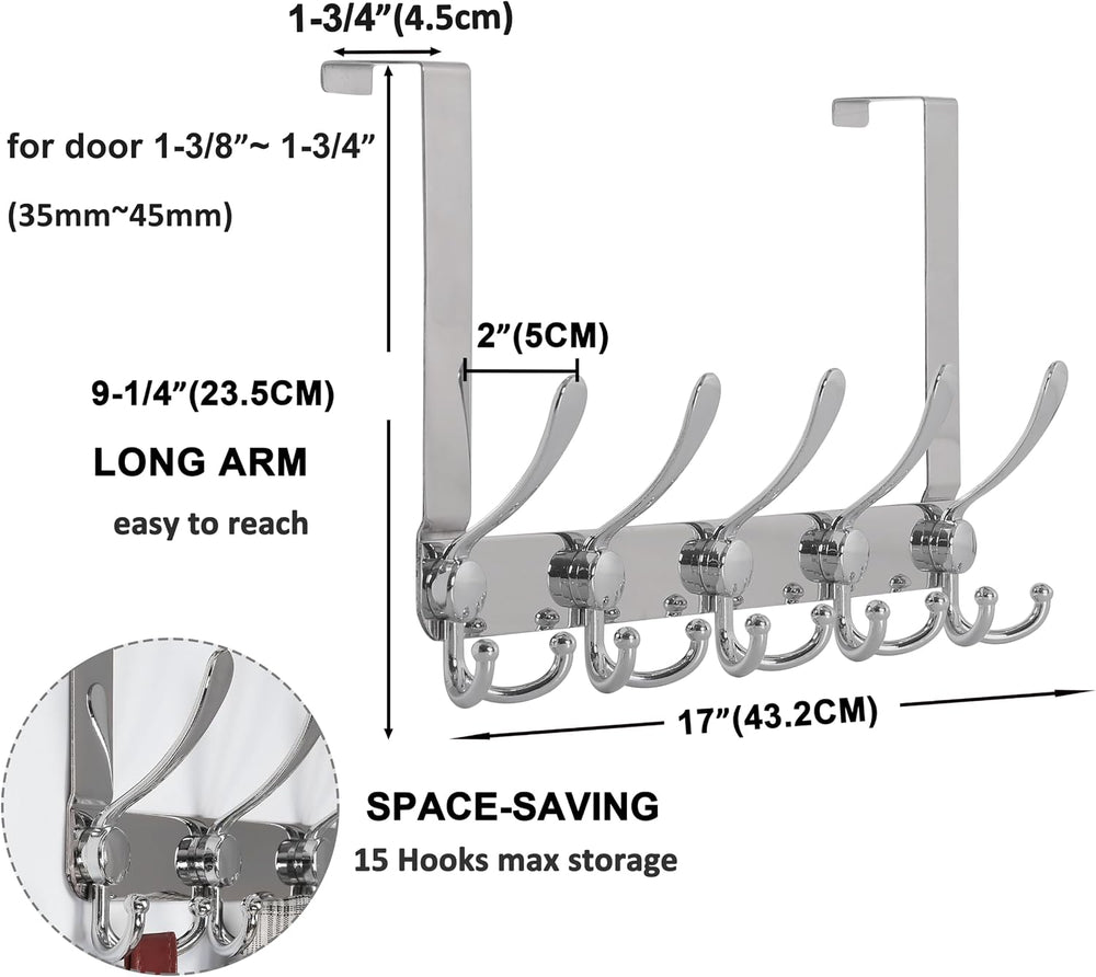 Dseap Over The Door Hook Hanger - Fits 1 3/8" to 1 3/4" Standard Do...