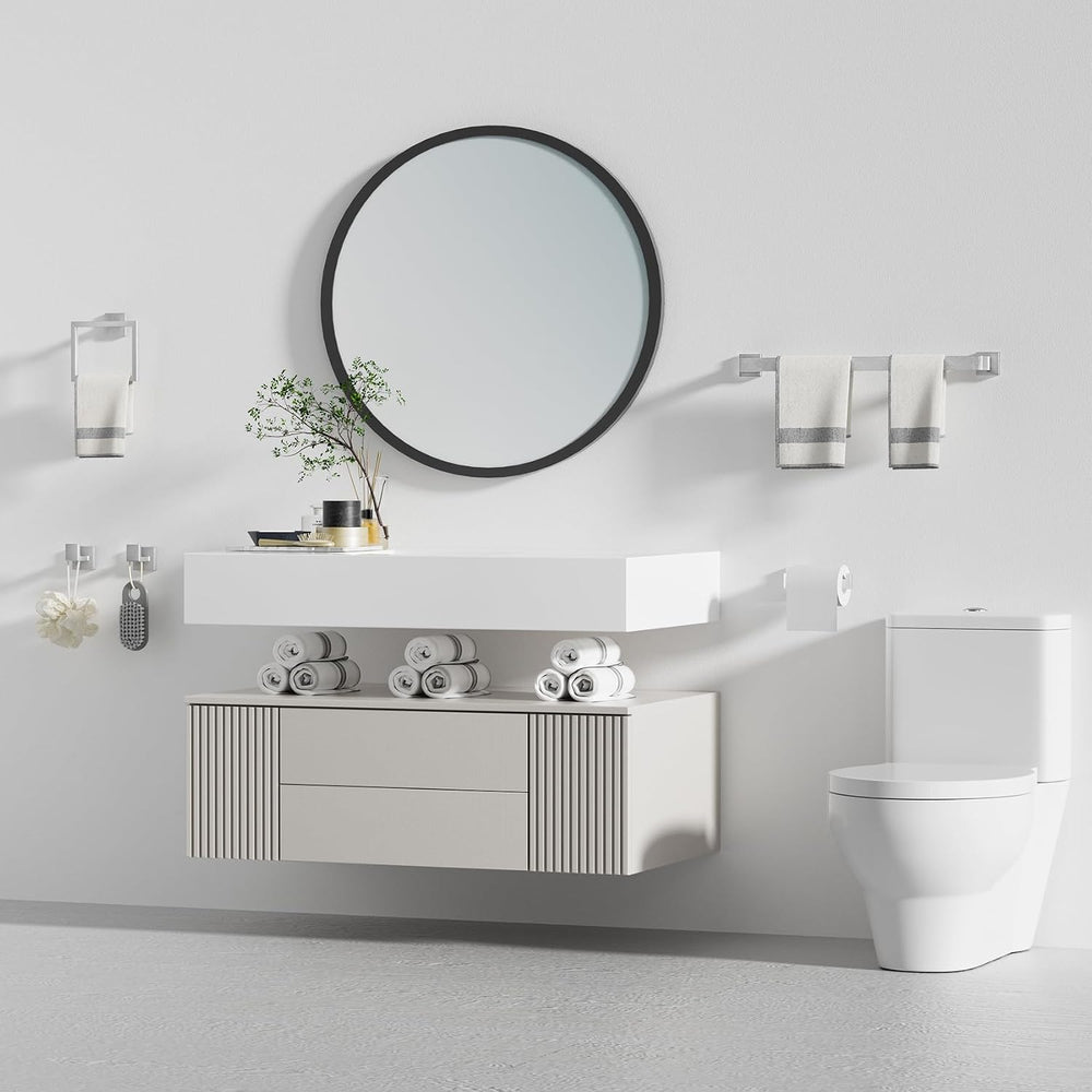 10-Pieces Brushed Nickel Bathroom Accessories Set 23.6 Inch Towel Bar Set.