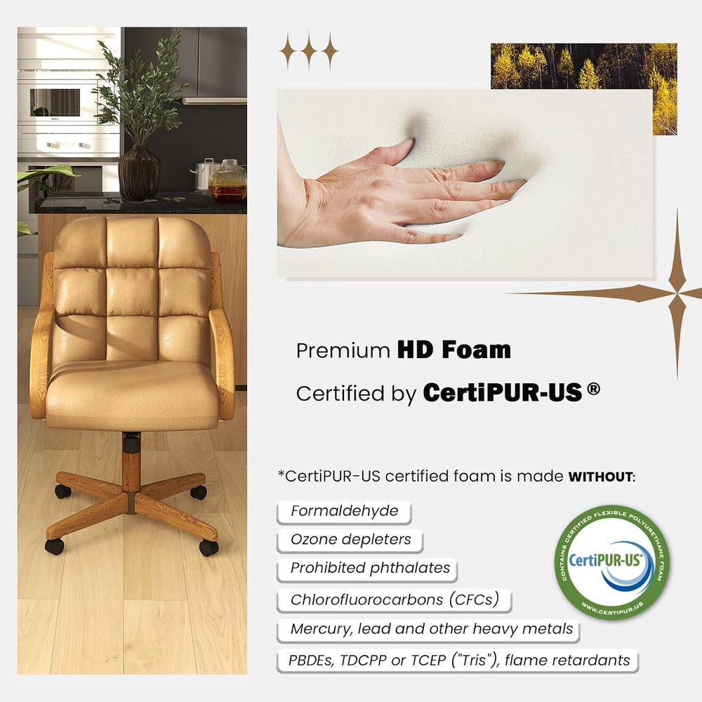 Chromcraft D9520 6pc Swivel Tilt Kitchen Dining Chair - Taupe-Chestnut