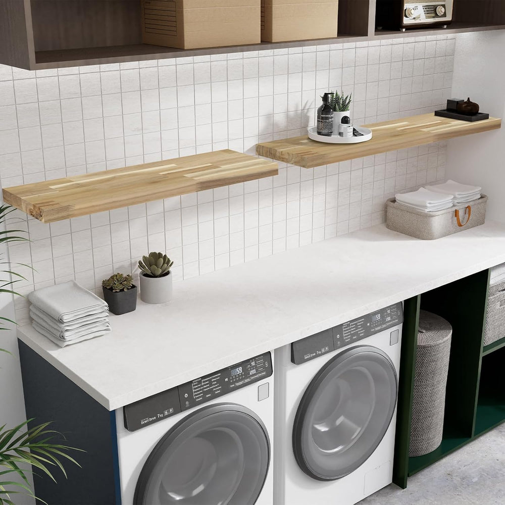 Howizz Acacia Butcher Block Shelf 12" x 4ft x 1.5" Inches, Unfinish...