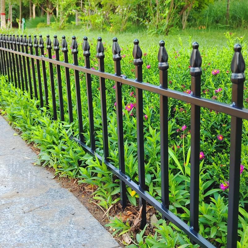 Thealyn 18"H x 22"W Decorative Metal Garden Border Fence, 5 Panels,...