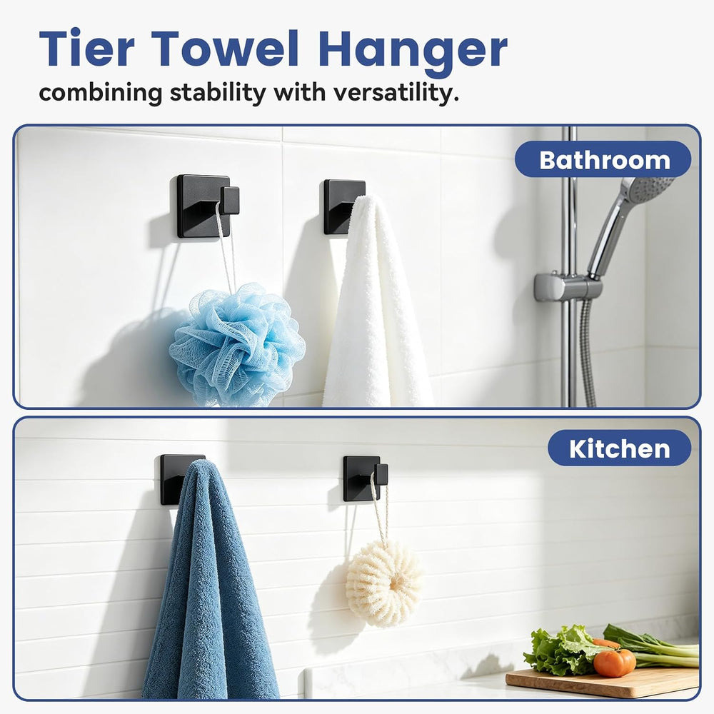 10-Pieces 24 Inch Matte Black Bathroom Accessories, Modern Bathroom Decor