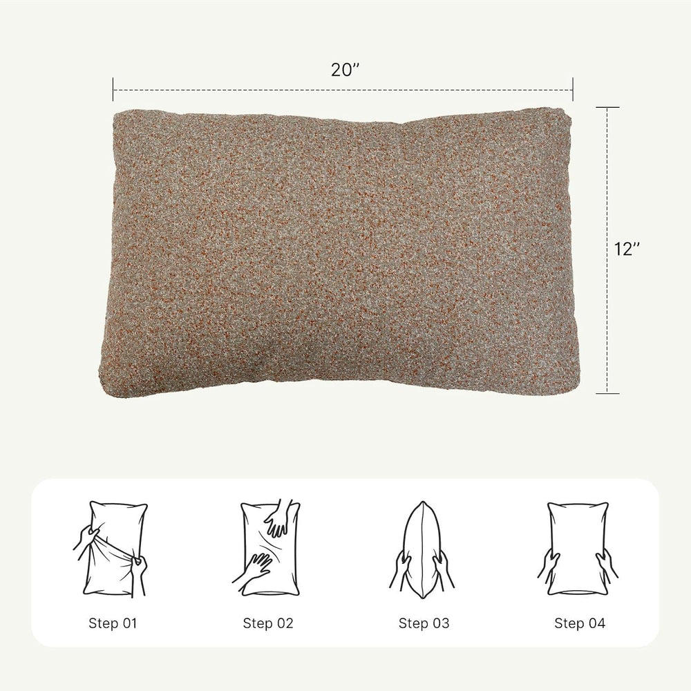 Outdoor Lumbar Pillow Set of 2 with Inserts, Outdoor Throw Pillow Water Resis...