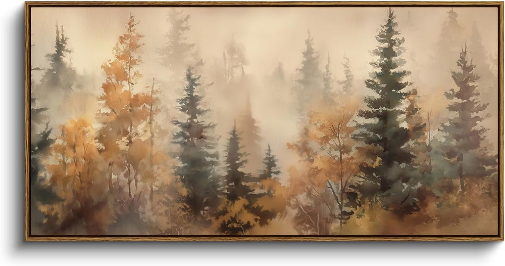InSimSea Extra Large Framed Fall Wall Art, Forests Trees Landscape, 20x40in