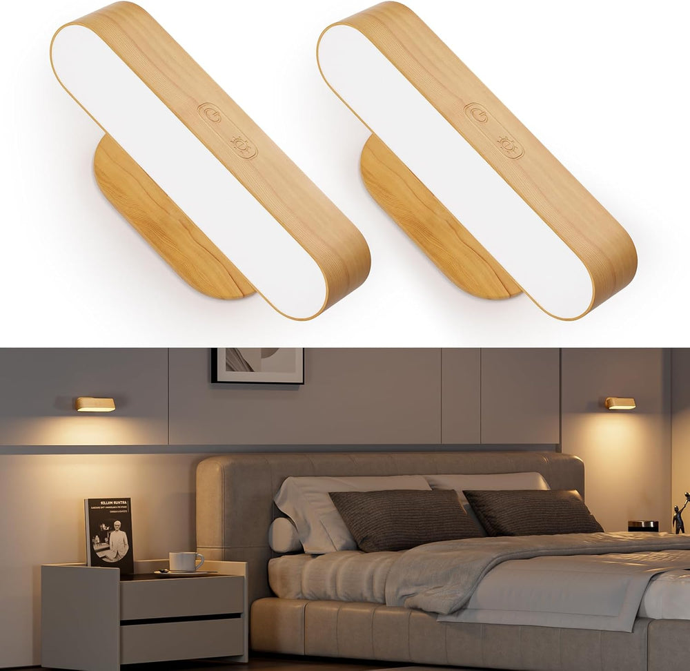 Hensam Battery Operated Wall Sconces Set of 2, Rechargeable & Cordless