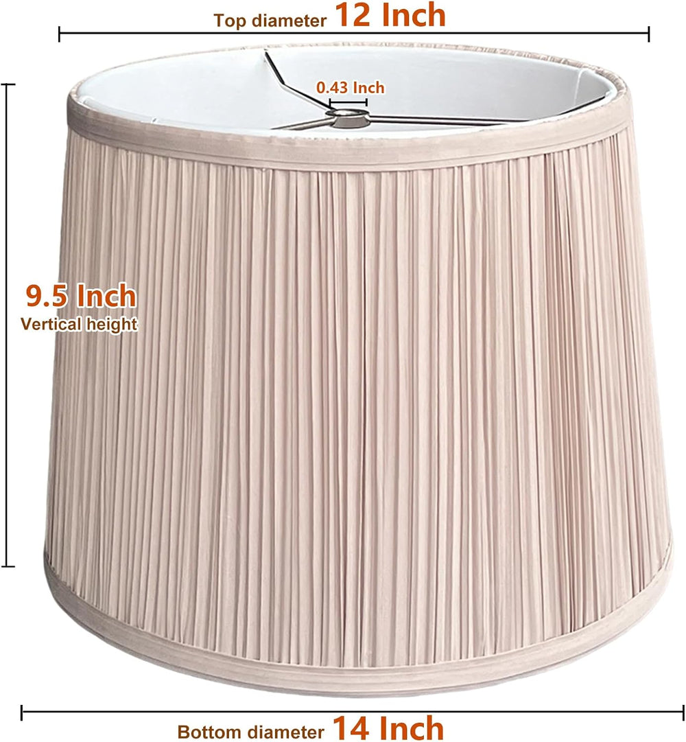 Drum lamp shades, 12" top x 14" bottom x 9.5" high Beige lamps...