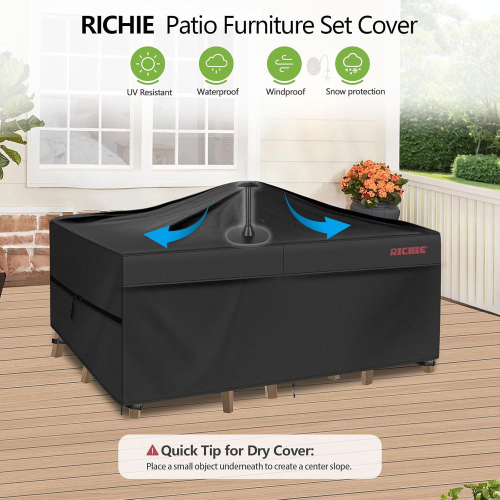 RICHIE Patio Furniture Covers, Waterproof Outdoor Table and Chair Set Cover, ...