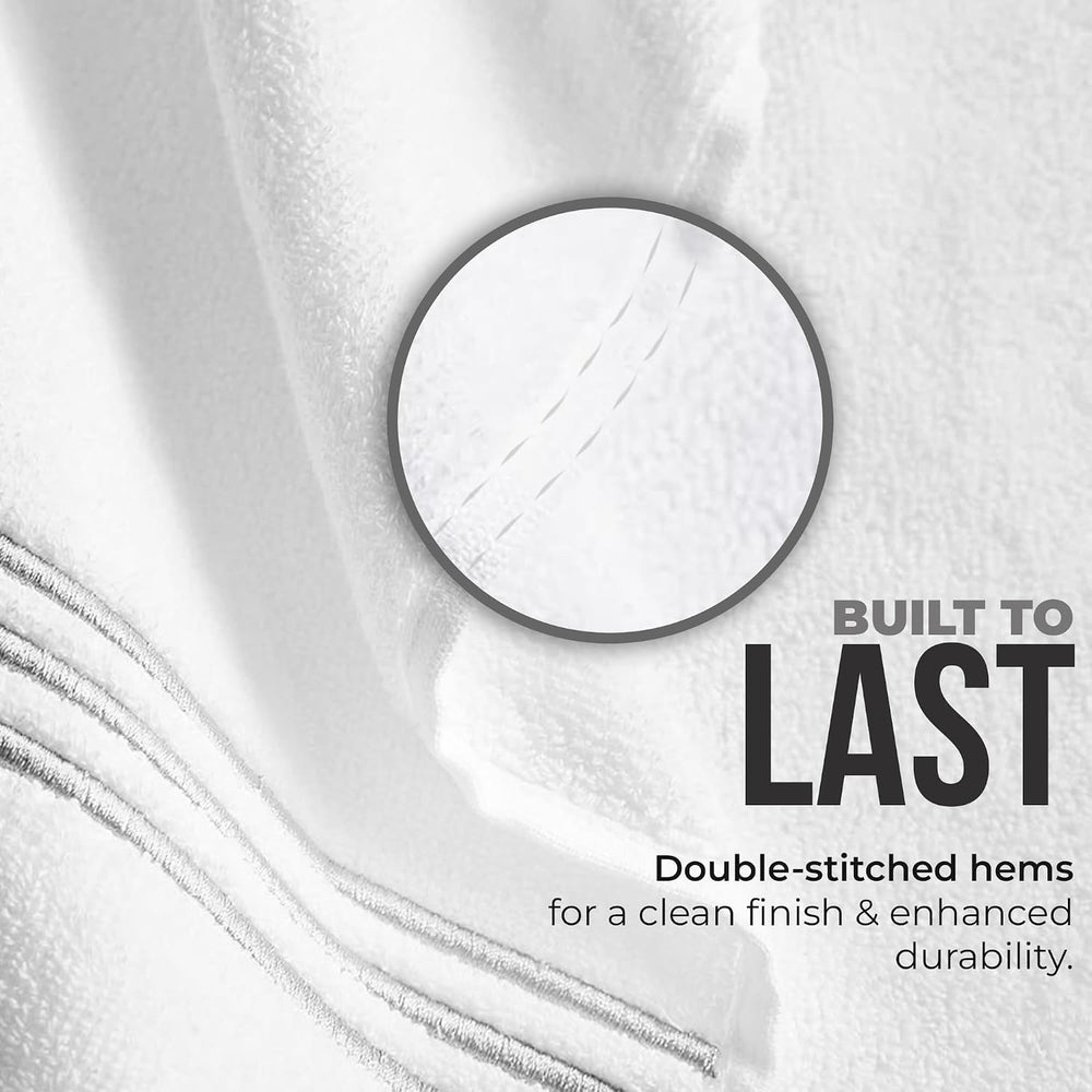 8-Piece Premium Towel Set, 2 Bath Towels, 2 Hand Towels, and 4 Wash Cloths, 1...