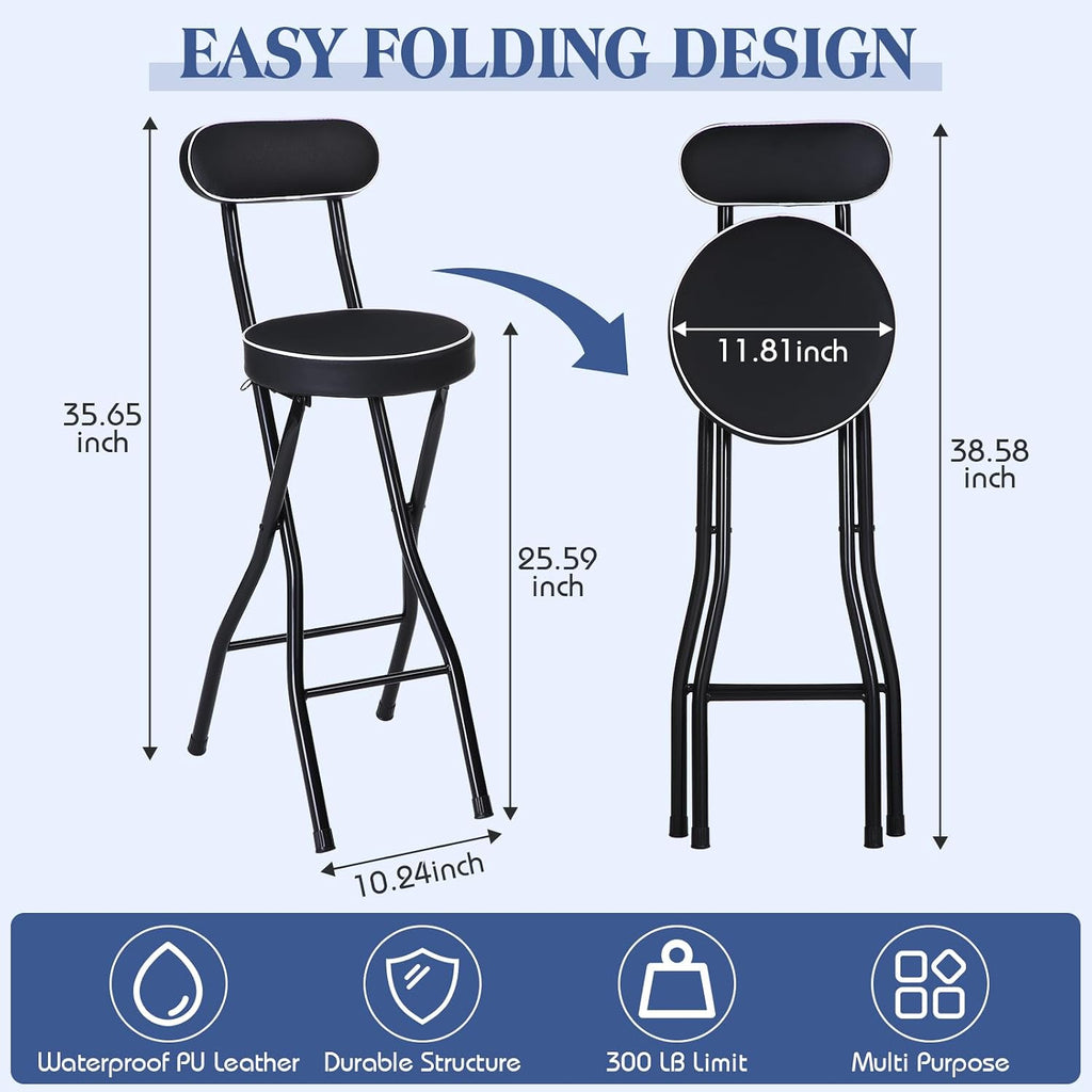 thyle 1 pcs 25.6 inch folding bar stool, close-up detail