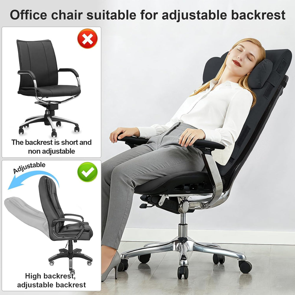 2-in-1 Neck & Lumbar Support Pillow with Adjustable Height and Ergonomic ...
