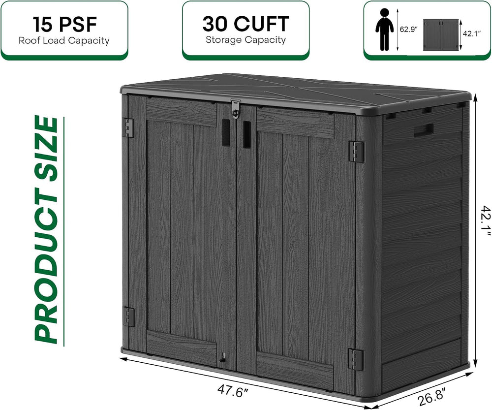 Outdoor Storage Cabinet Waterproof 31 Cu.Ft with Lockable Doors