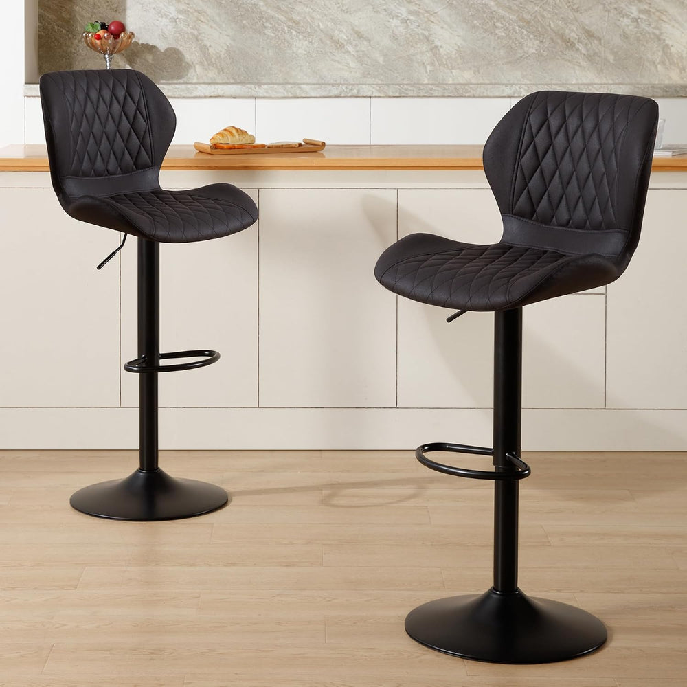 Modern Bar Stools, Swivel Barstools Counter Height with High Backrest, Adjust...