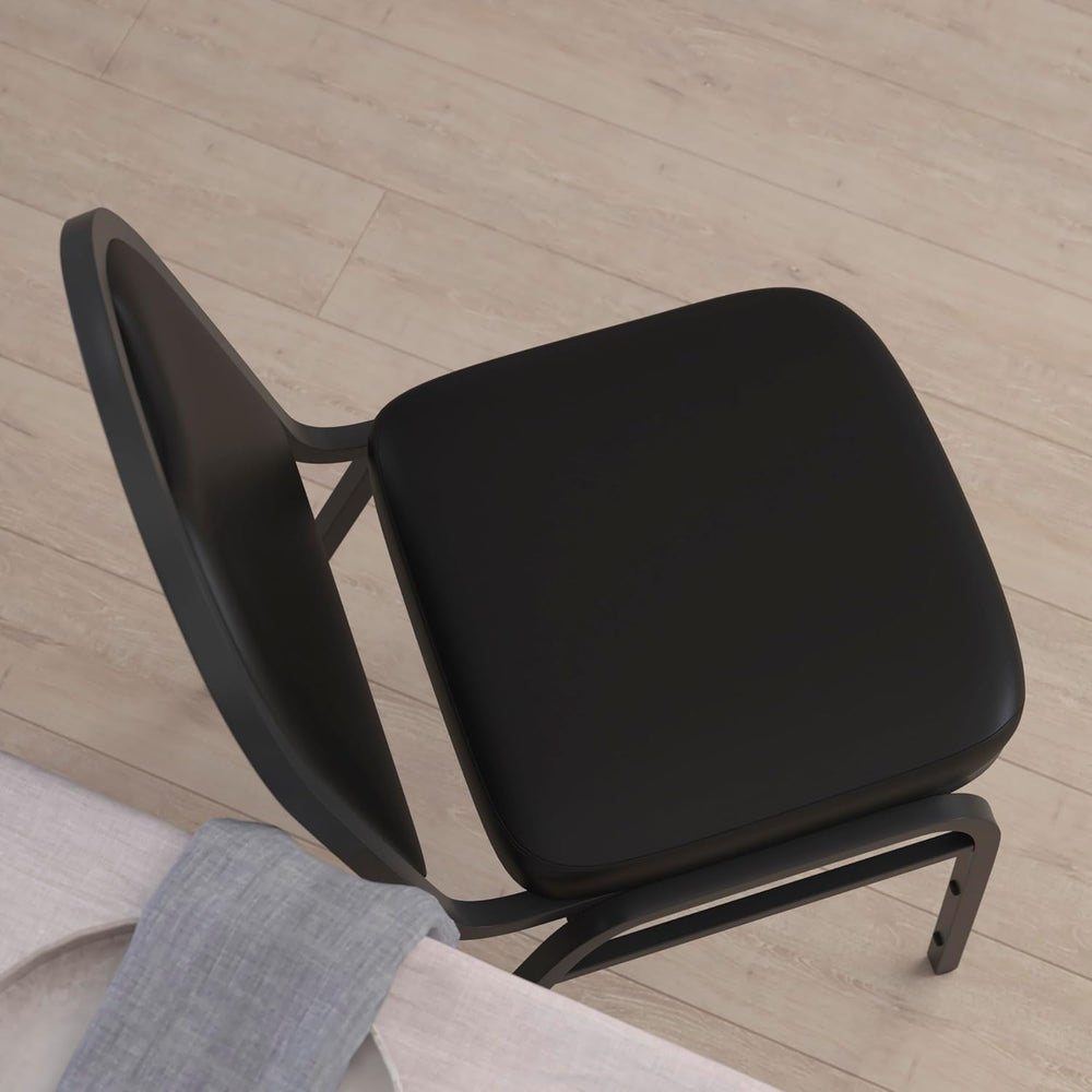 Flash Furniture Hercules Metal Dome Back Stackable Banquet Chair, Black