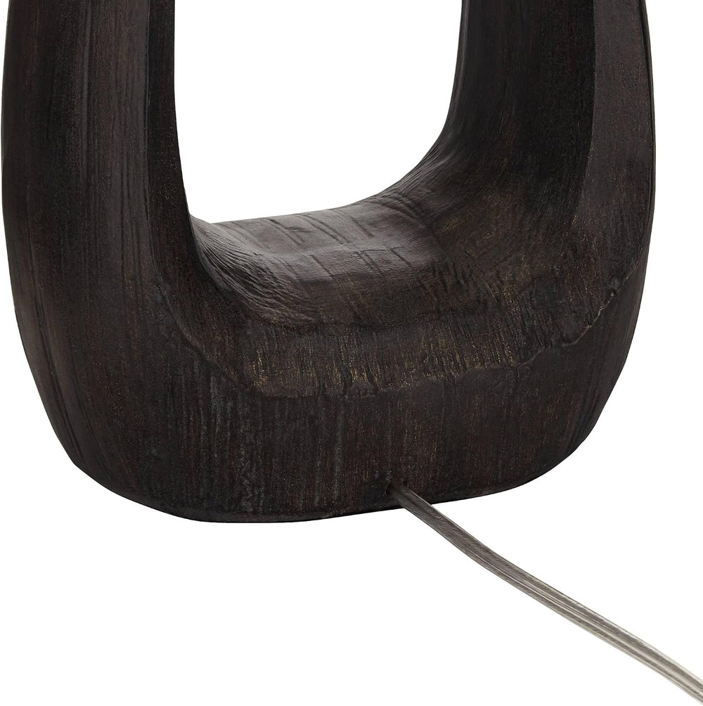 Possini Euro Design Woodwork 30" Large Table Lamp Black Finish Open Base