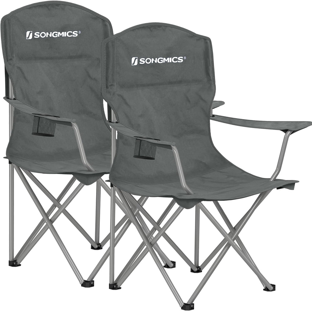 SONGMICS Set of 2 Folding Camping Chairs, Max. Load Capacity 330.7 lb