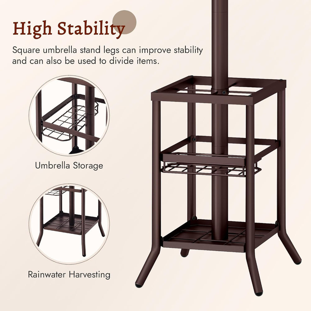 FAVOOSTY Coat Rack Freestanding,Coat Rack Stand with Umbrella Holder,Metal Co...