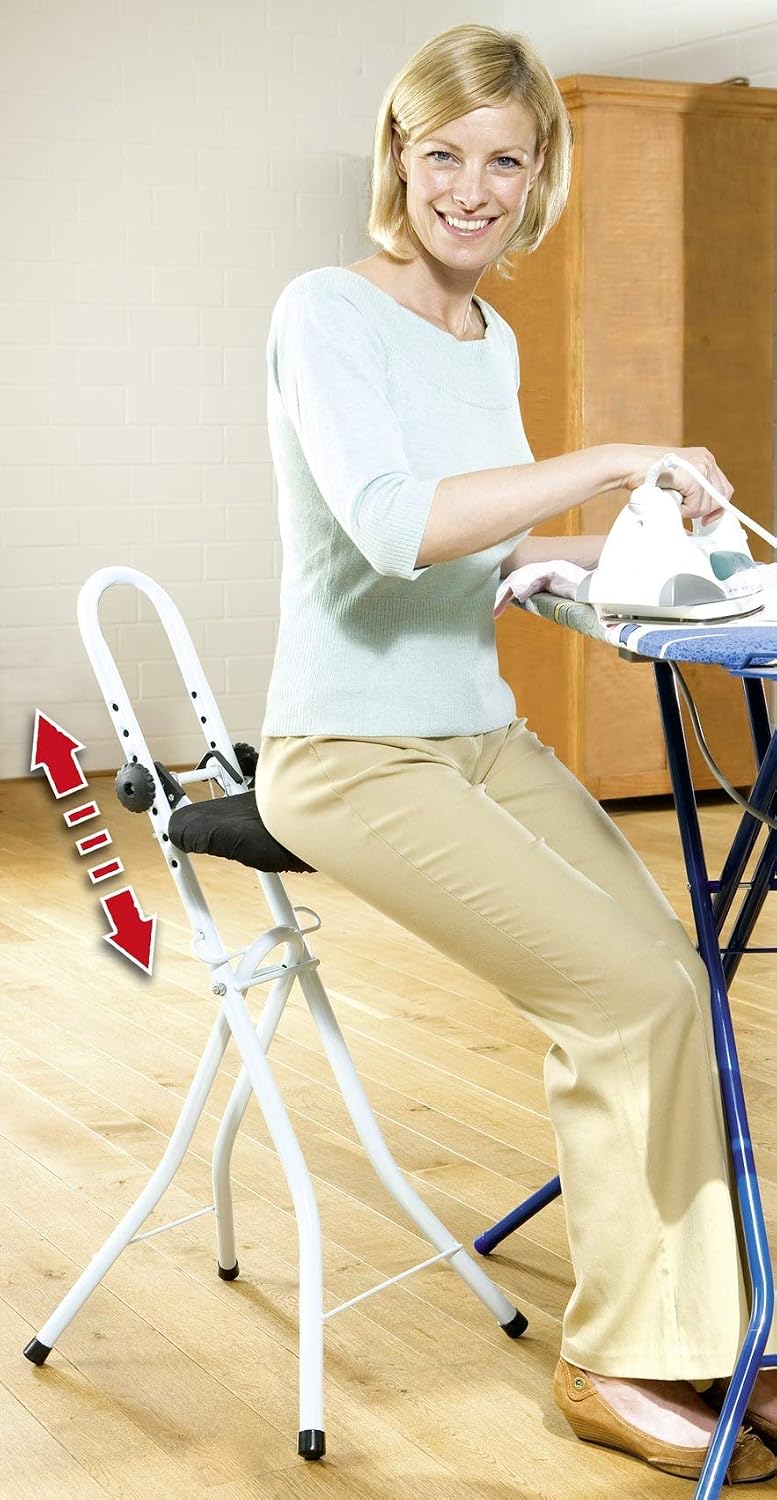 WENKO Standing Chair for Ironing, Adjustable Stool, Standing Desk Stool, Fold...
