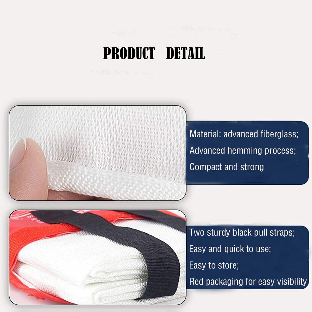 TONYKO Fiberglass Fire Blanket for Emergency Surival, Flame Retardant Protect...