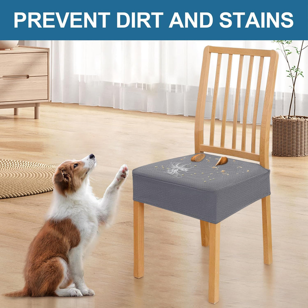 Smiry Waterproof Seat Covers for Dining Room Chairs, Set of 6