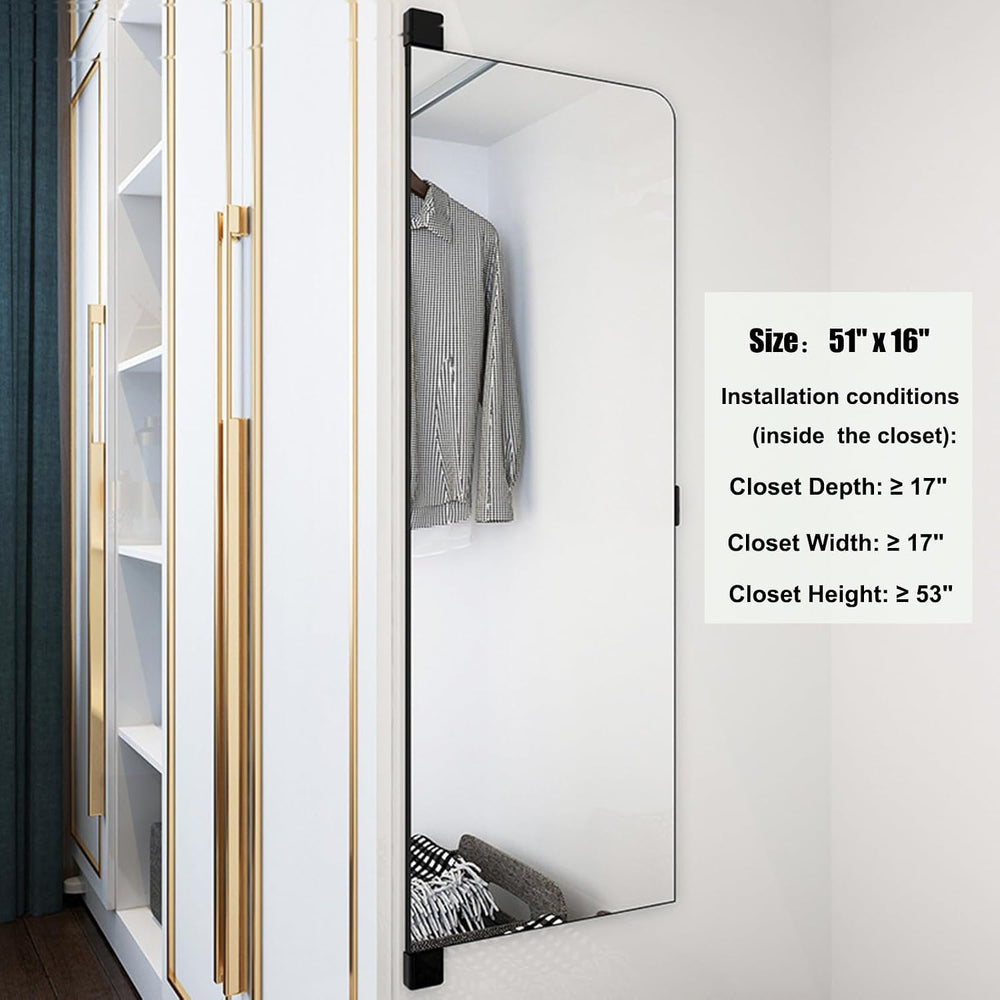180° Swivel Full Length Mirror, 47" x 15.2" Wall Mounted Full Lengt...