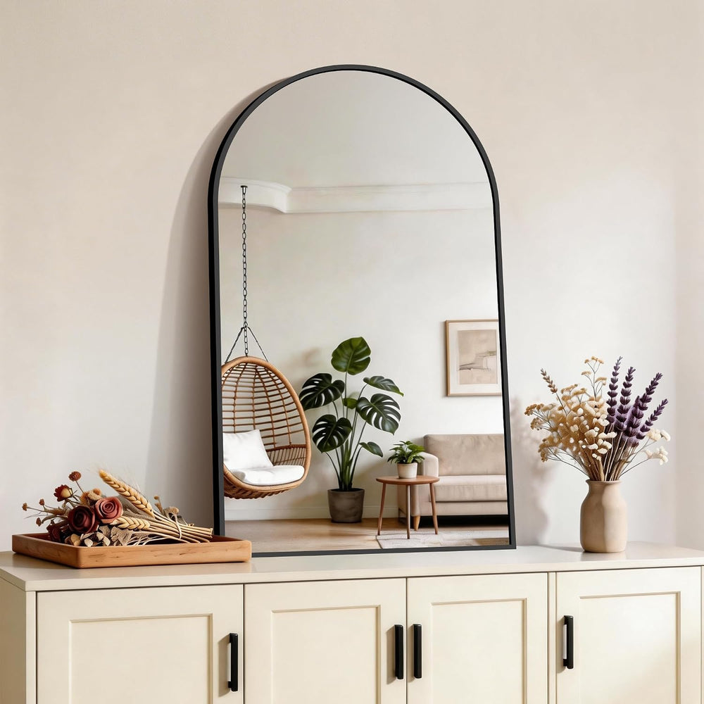 CIRCUMI Arched Wall Mirror 22”x36”, Black Arched Bathroom Mirror for Vanity
