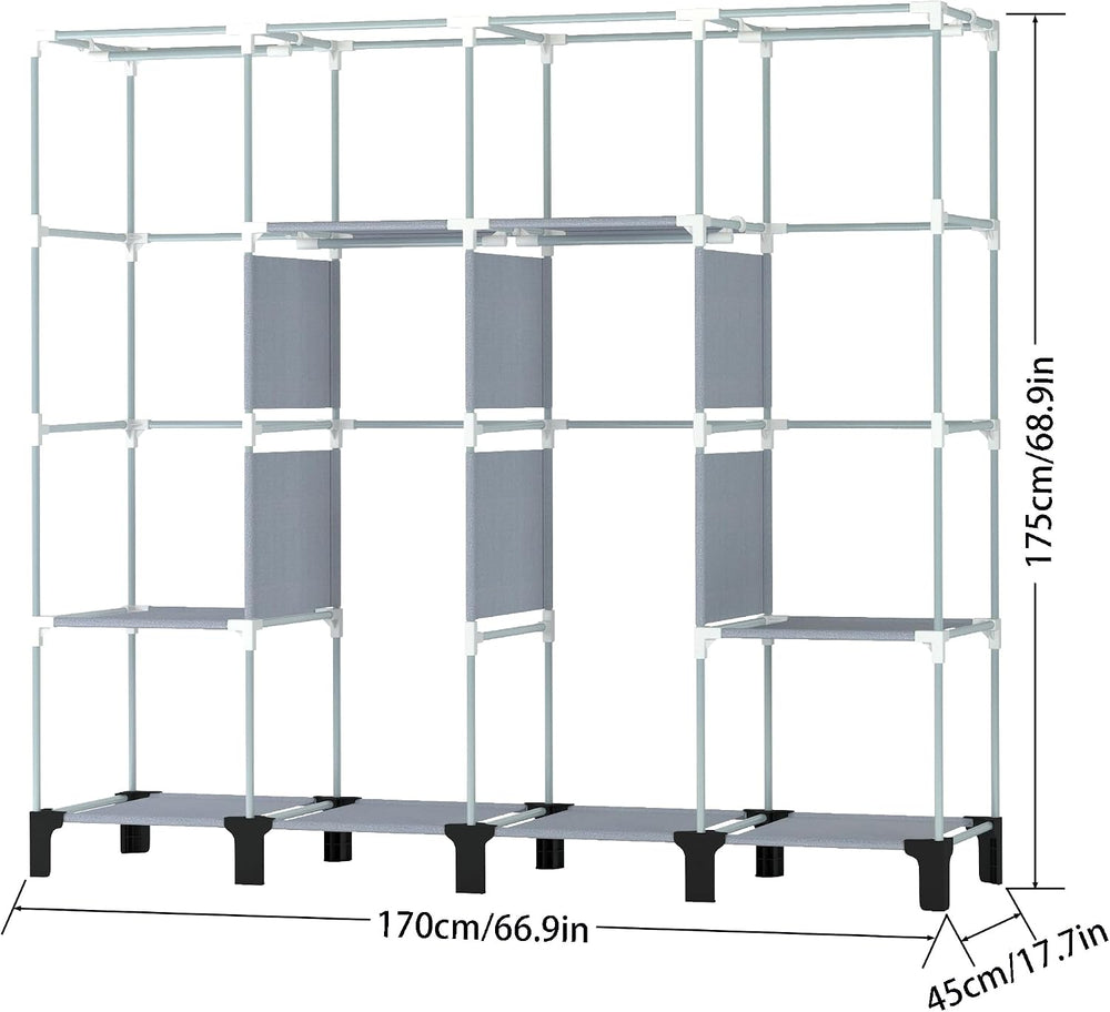 Portable Closet for Bedroom, 67" H x 67.7" H (Black, X-Large)