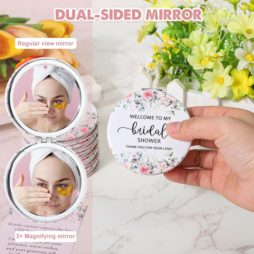XunYee 24 Sets Bridal Shower Favors for Guests Flower Design Makeup Mirrors L...