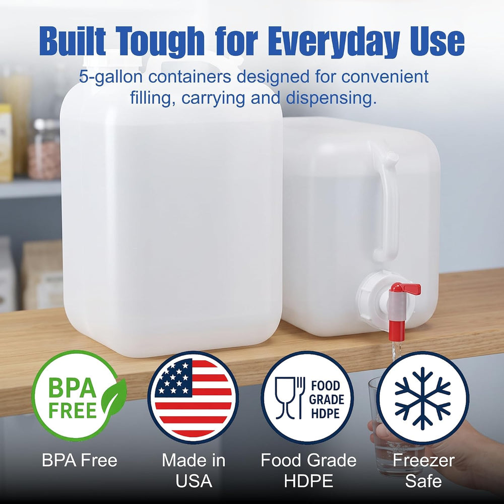 ePackage Supply Premium Hedpak 5 Gallon Water Container - 2 Pack