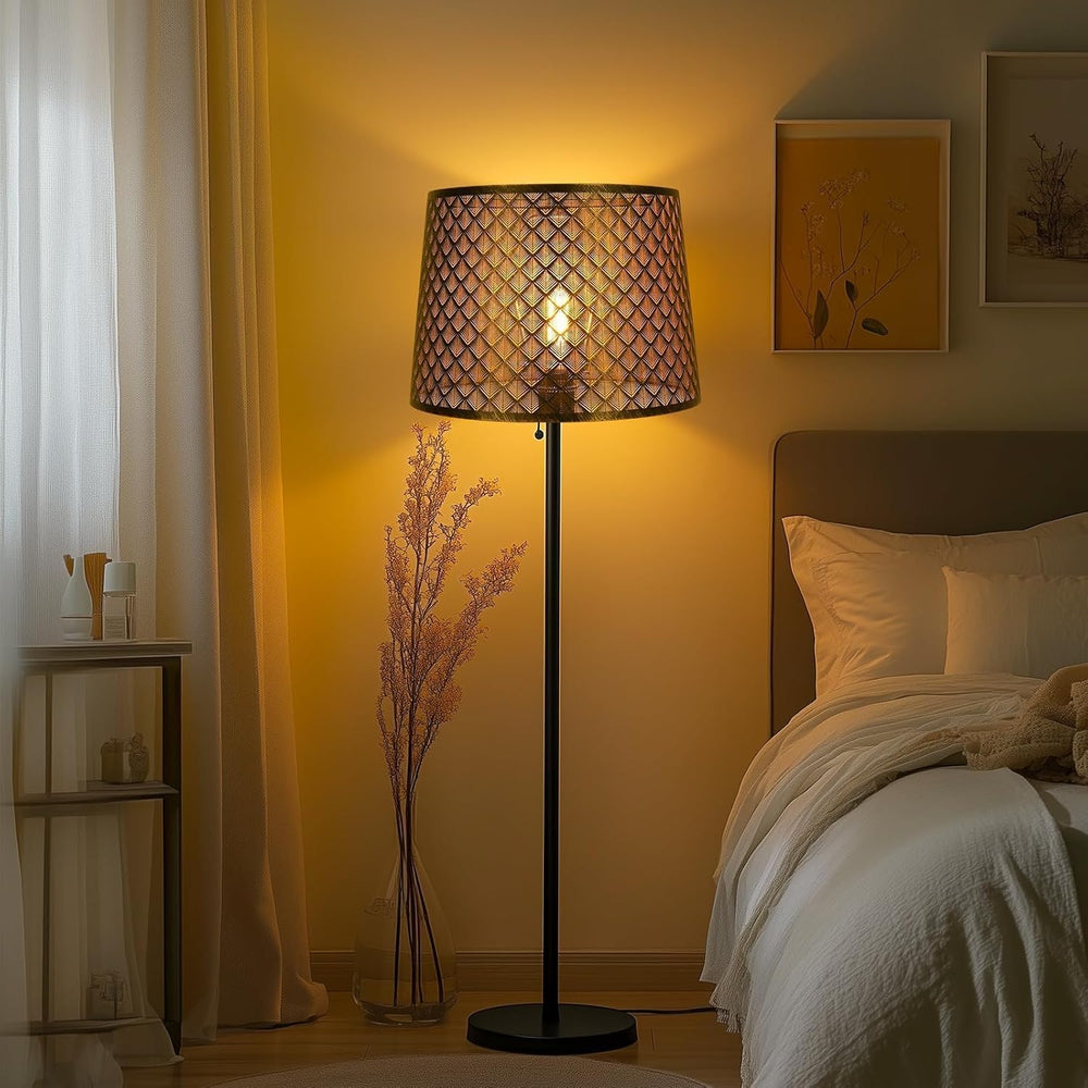 Drum Metal Etching Large Lamp Shade,Bronze Gold 12"TopX14"BottomX10...