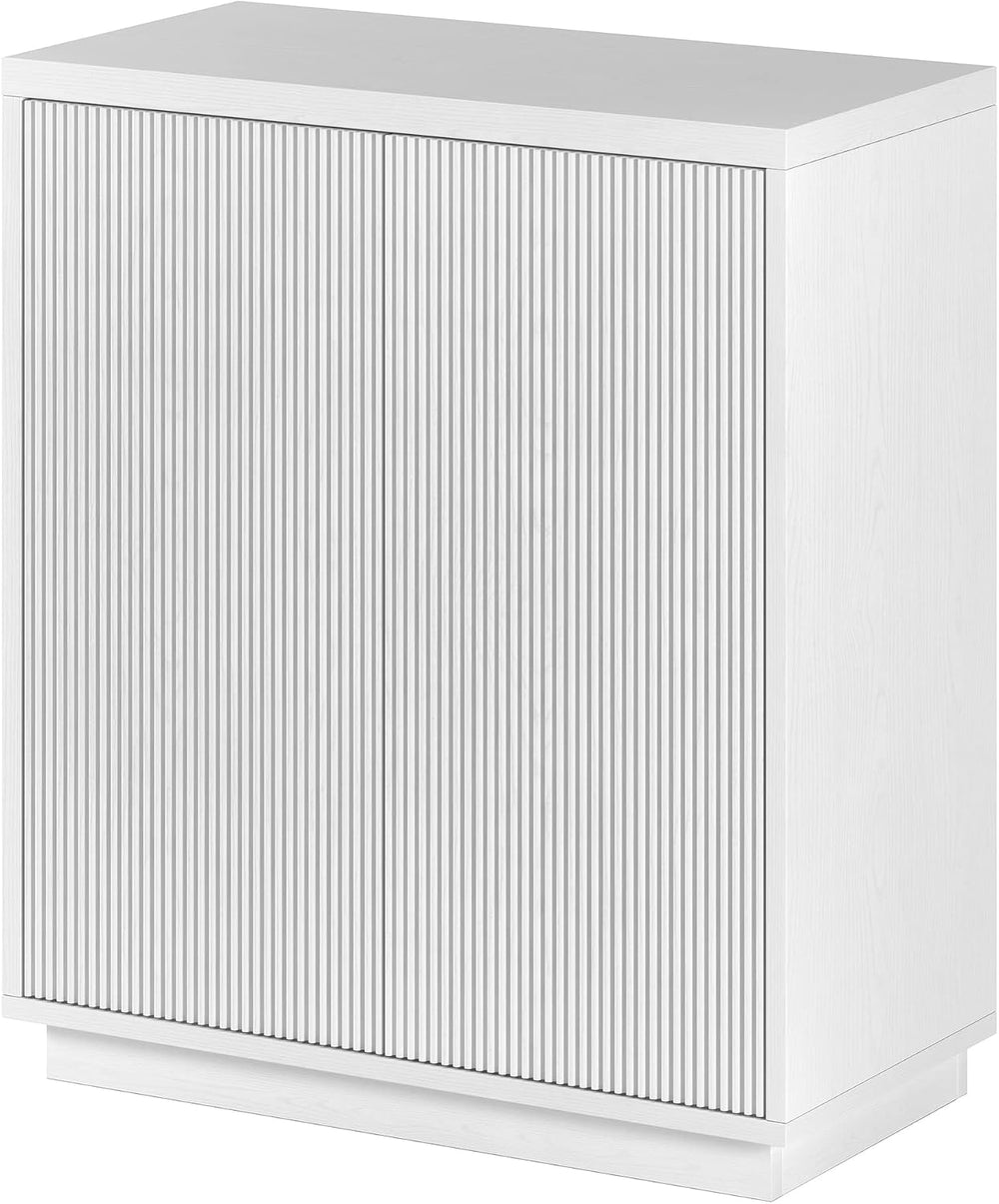 Henn&Hart 28" Fluted Accent Cabinet, Sideboard Buffet, Cloud White
