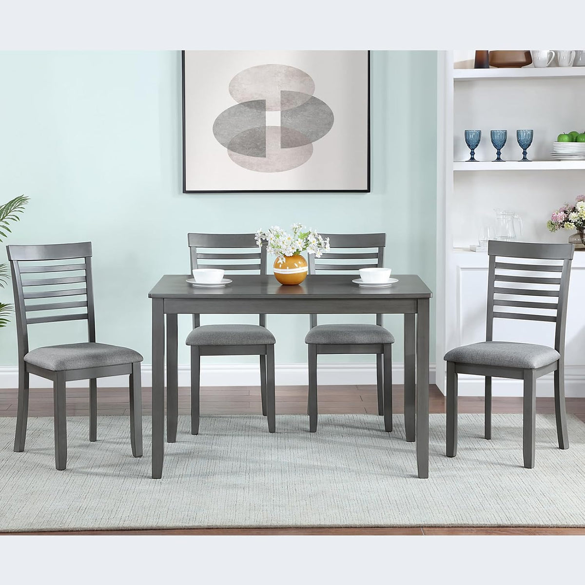 ruisisi 5 piece dining table set for 4 shown in use